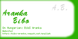 aranka bibo business card